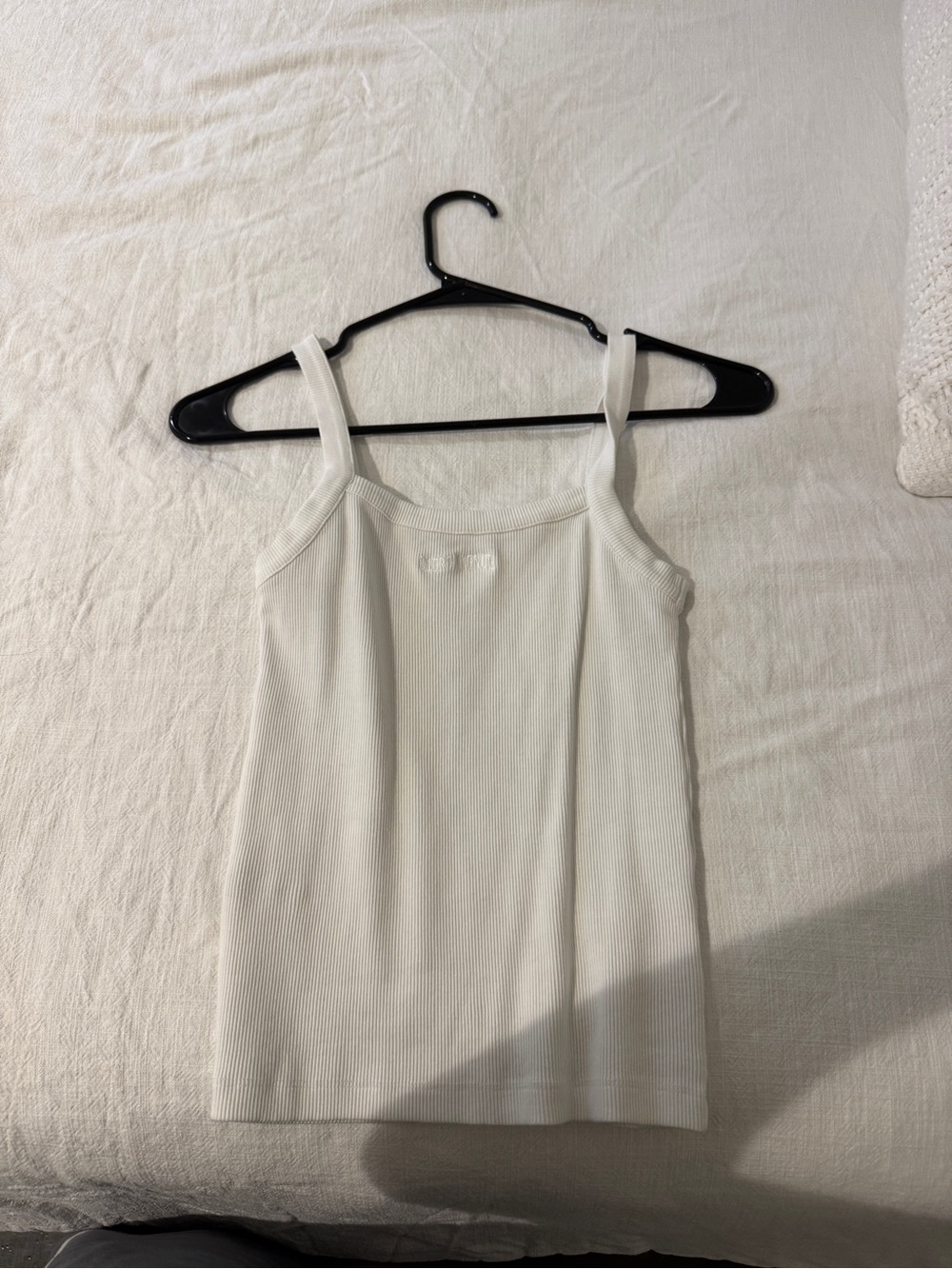 Djerf Avenue White Ribbed Tank Top - Women's Classic Cami